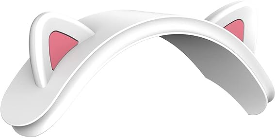Replacement Headband Cover Soft Washable Silicone Cute Cat Ears Headband Protectors Cushion Compatible with Apple AirPods Max Headphones (White)