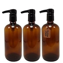 Perfume Studio 16 oz Amber Glass Bottle With Pump, Package of 3 (AMBER GLASS)