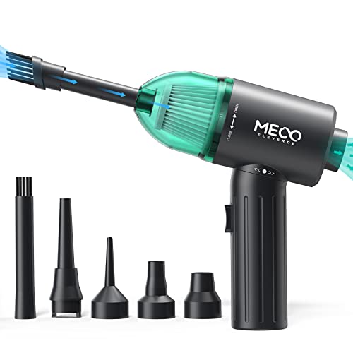 Electric Compressed Air Duster & Vacuum, MECO Electric Air Blower, 4 in 1 Function Powerful 3-Gear to 90000RPM12000PA Keyboard Cleaner, Rechargeable Cordless Air Duster for ComputerCarPet Hair