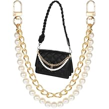 Pearl Purse Chain Extender Gold Handbag Straps Bag Chain Strap Metal Shoulder Purse Straps Extender Short Handle Replacement Charms Accessories for Women