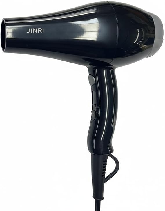 Hair Dryer - 1875W Negative Ionic Blow Dryer for Fast Drying, Low Noise Thermo-Control Hair Dryer with Nozzle, Black