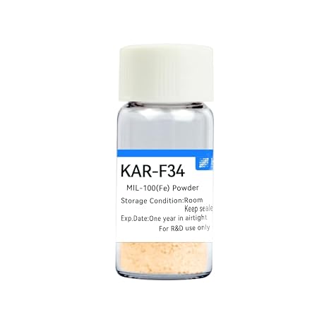 Metal Organic Frameworks MOFs MIL-100(Fe) Brown Powder KAR-F34 50-300 nm Ideal for adsorption, Gas Storage, Separation, and Catalysis CAS 1257379-83-1 (500 Grams)