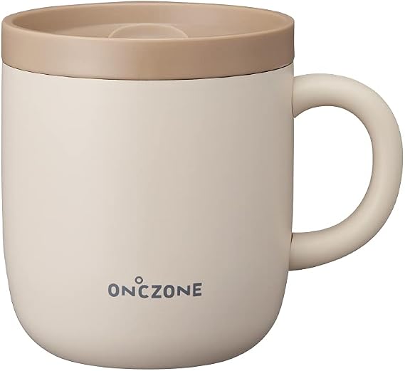 Doshisha Mug Cup Cat Tongue Specialty Mug Cup Recommended for people with cat tongues 8.2 fl oz 260 ml, Vacuum Insulated, Heat Absorption, Lid Included, Pink Beige, ON℃ZONE Ondozone