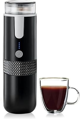 Pomya Portable Espresso Machine, Electric Mini Coffeemaker Machine, Compatible Coffee Capsules and Ground Coffee, Rechargeable Handheld Coffee Maker Machine for Car Travel Camping