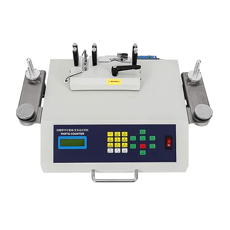 SMD Counting Machine, 25W 110V SMT SMD Components Counter with 3-Digit LCD Auto SMT Parts Counter for Any Size Belt Wheel -99999~99999 PCS Counting Range White