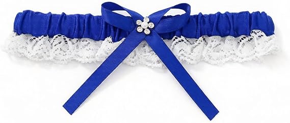 Wedding Garter Dark Blue Garters for Bride Bow Lace Garter for Women