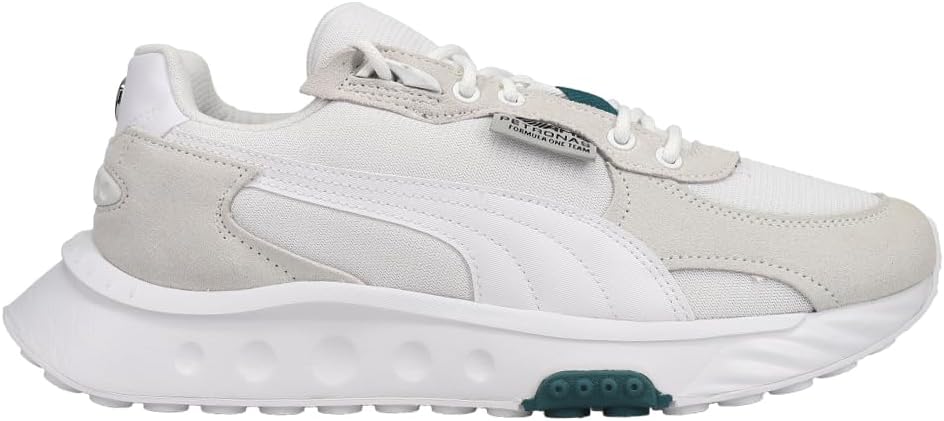 PUMA Mens Mercedes Amg Petronas F1 Wild Rider Lace Up Sneakers Shoes Casual - Off White
