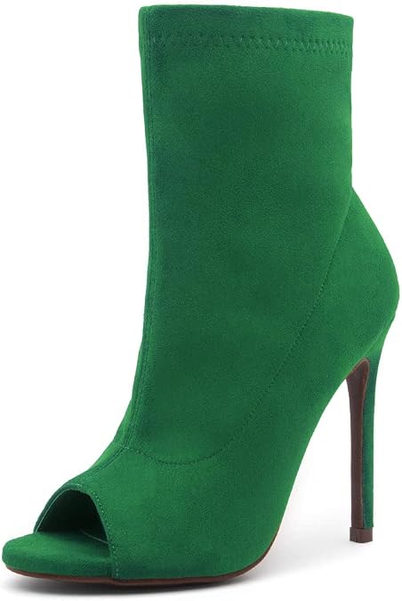 Shoe Land Chelsee Womens Peep Toe Ankle Booties Stiletto High Heel Dress Boots