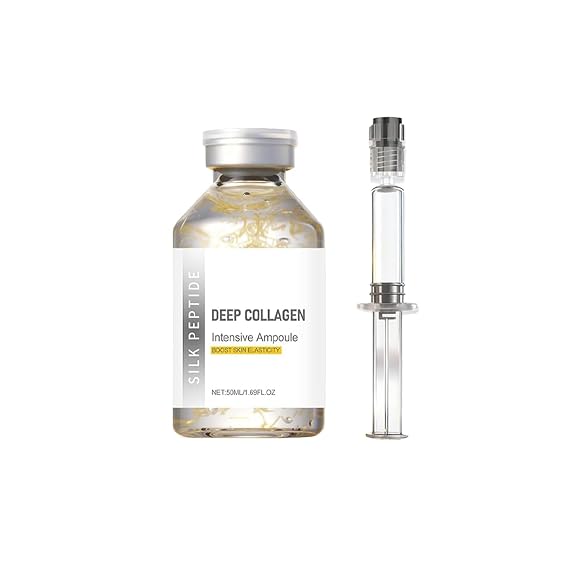 Navaro Peptide Deep Collagen Lifting Ampoule Silk Extract Formula, Lightweight Texture, Fast Absorption, Non-Greasy Finish, Healthy-Looking Glow 1Pcs