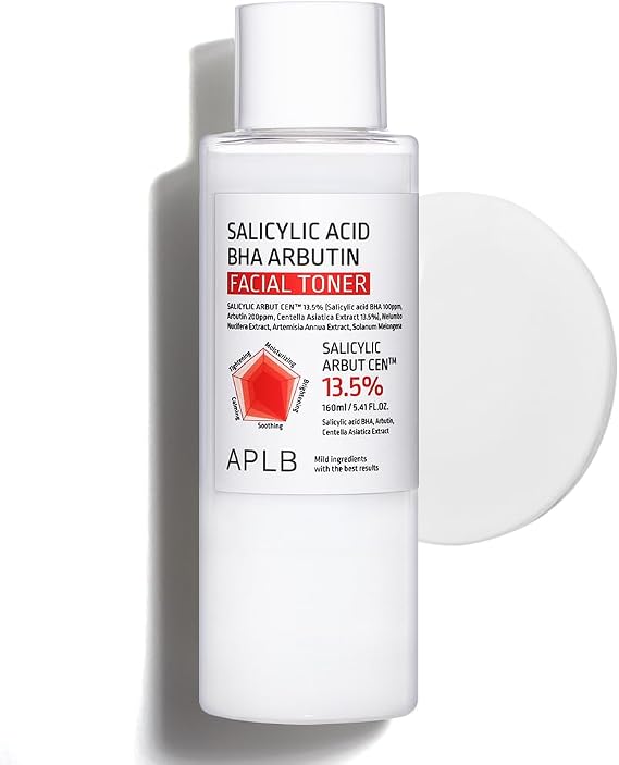 APLB Salicylic Acid BHA Arbutin Facial Toner | SALICYLIC ARBUT CENTM 13.5% 5.41 FL.OZ/Korean Skincare, Acne & Pore Care, Replenishing Moisture, Revitalize for Gentle and Improve Skin Texture