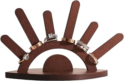 CYANLUX Wooden Ring Holder, Evil Eye Ring Display Wood Ring Stand, Cute Jewelry Display for Ring Display Stand, Christmas Birthday Engagement Gift for Women Ladies Her Wood Color