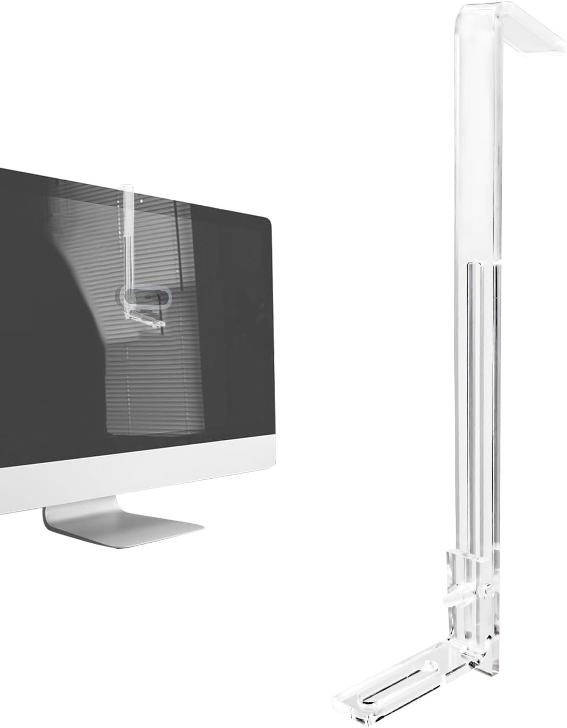 Webcam Mount for Monitor with 1/4" Screw - Universal Clip-On Holder for Logitech Brio, OBSBOT, Microsoft and Nexus Webcams