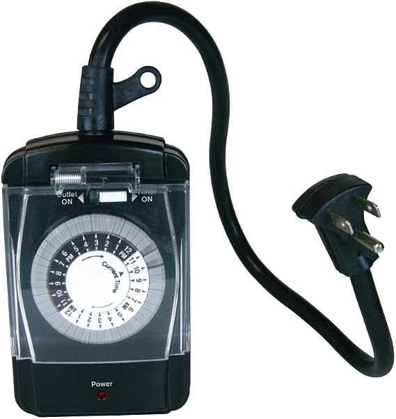 POWER ZONE TNO24111 Two Outlet 24 Hour Outdoor Reverse Ground Pin Placement Timer