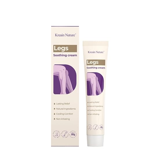 Soothing Leg Cream Varicose & Spider Veins Relief, Cooling Gel for Leg Pressure & Discomfort, Natural Plant-Based Formula, 1.06 OZ, 1 Pack