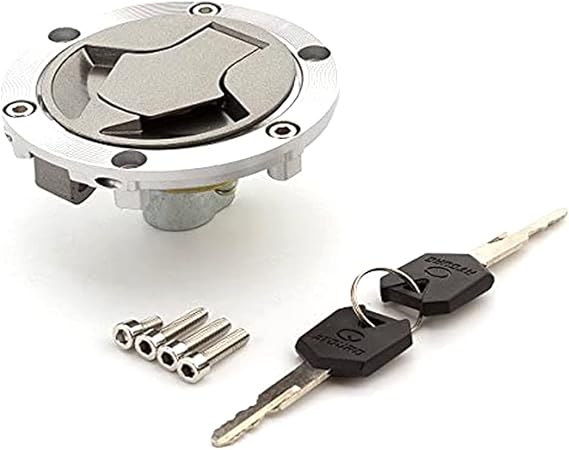 Motorcycle Gas Cap Fuel Tank Cap with Key Lock Set Fit for Kawasaki Ninja 250 2005-2012 Ninja 300 2013-2014