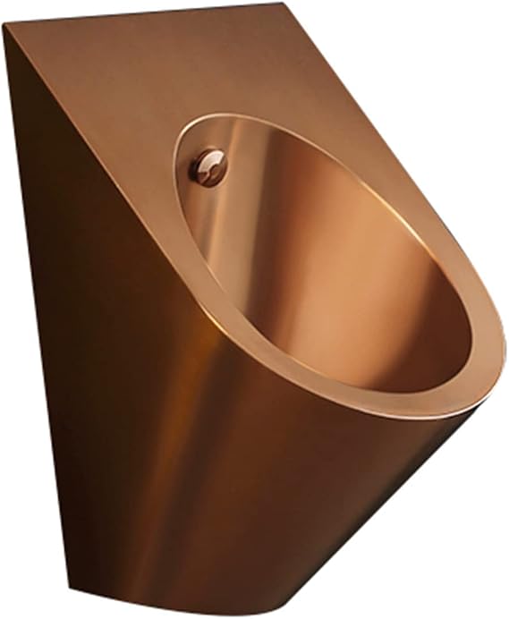 Bathroom Toilet Wall-Hung 304 Stainless Steel Urinal for Male Sanitary Ware Induction Wall-Mounted Drainage Public Toilet Men's urinals, Public Toilet Urinal for Homes, Hotels, Schools (Rose Gold Uri