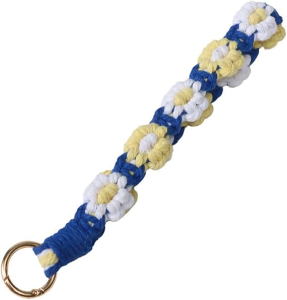 QINGFAN Handmade Crochet Keychain handwoven Cotton Rope Handwoven Bag Keys Accessory for Women Girls