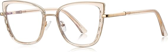 Anti Blue Light Glasses Fashion Korean Style Tr90 Cat Eye Glasses Frame Women Half Metal Eyeglasses