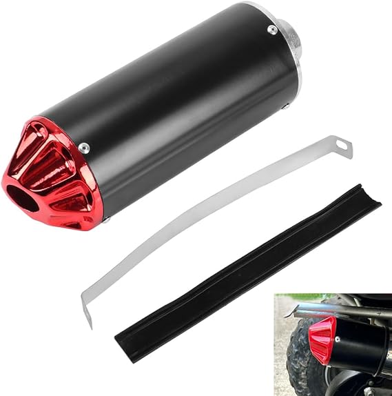 28mm 1.1" Exhaust Muffler Silencer Pipe for CRF50 XR50 KLX Coolster SSR Thumpstar TTR YCF Lifan Apollo 50cc 70cc 90cc 110cc 125cc Chinese Pit Trail Dirt Bike Mini Bike Motorcycle Motocross Parts Red