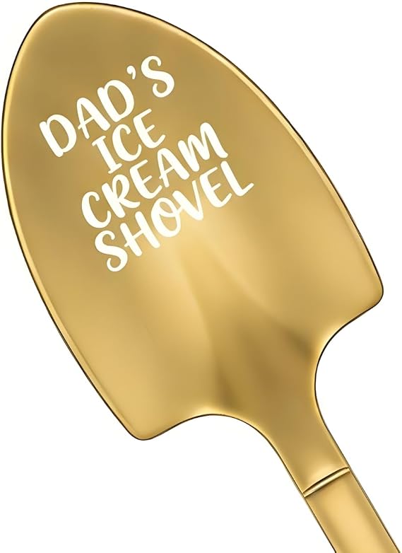 Dads Ice Cream Shovel Spoon Engraved Stainless Steel Ice Cream Spoon for Dad, Funny Gift for Dad, Fathers Day, Birthday, Christmas Gift for Grandpa, Papa