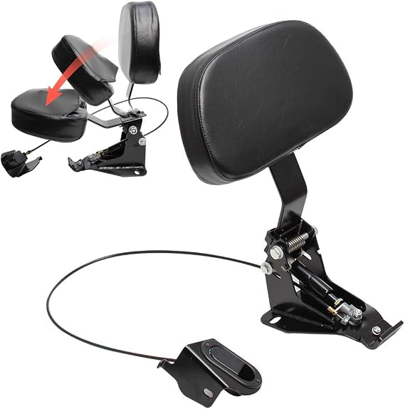 H RUO Adjustable Rider Backrest with Pad for Harley Touring Road King Street Glide FLHR FLHX 2009-2025 2024 2023 2022 2021
