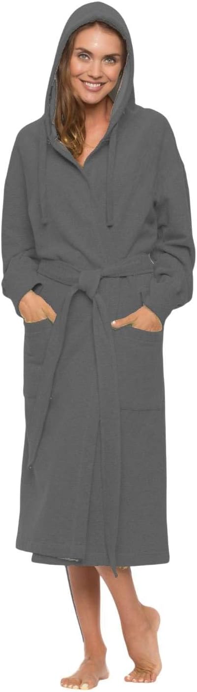BY LORA Unisex Hooded Sweatshirt Robe For Men and Women