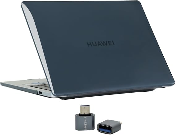Huawei MateBook 16 ve 16s Kılıf Uyumlu Kristal Parlak Şeffaf Sert Hard Case İnce Hafif Çizilme Koruma 2021-2023 16 inç Siyah