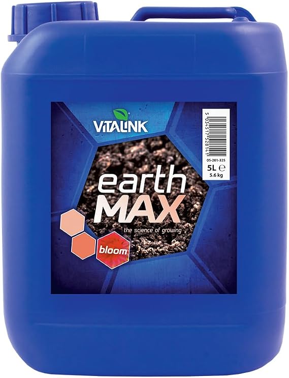 Vitalink Earth Max Bloom 5L Plant Liquid Food For Compost & Soil Bloom Booster Additive Hydroponic Nutrient Feed For Faster Plant Growth