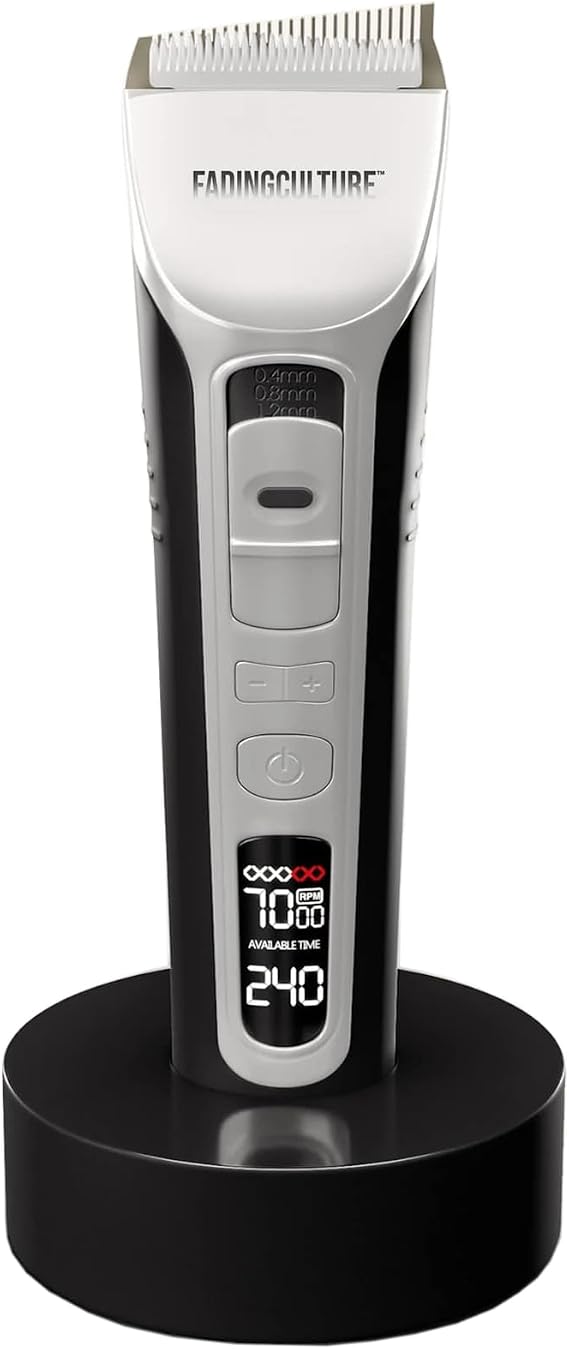 Fadify 2.0 Cordless Hair Clipper with Precision Guards, Hair Trimmer for Professional Home Use, Ceramic Blades, Rechargeable Battery & LED Display, Beard Trimmer, Eco-Friendly Design