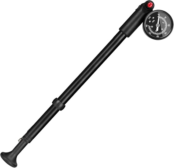 Bike Pump Mountain 300PSI High Pressure Air Pump with Presta and Schrader Valves for Forks, Dampers, Tires