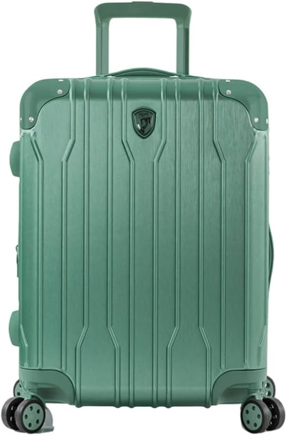 Heys Xtrak 21-Inch Expandable, Lightweight Carry-On Luggage with TSA Combination Lock, Push Button Telescopic Handle System and Spinner Wheels (Midnight Green)