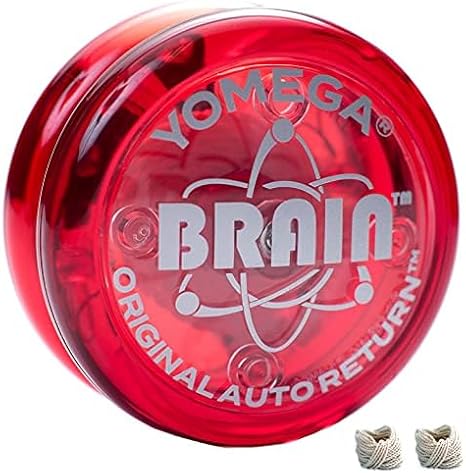 Yomega The Original Brain - Professional Yoyo for Kids and Beginners, Responsive Auto Return Yo Yo Best for String Tricks + Extra 2 Strings & (Red)