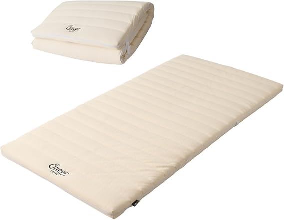 EMOOR Foldable Hybrid Futon Mattress, High-Resilience Urethane Foam 150N with Washable Padded Cover, Twin, Tatami Floor Sleeping Mat Pad Topper, White