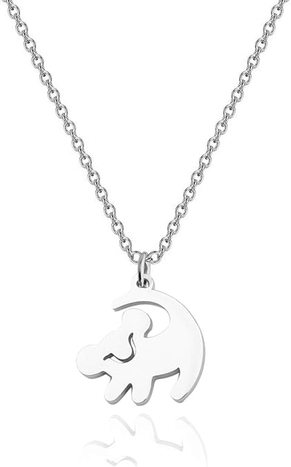 FOTAP Lion Necklace Girl Pendant Necklace Valentine's Jewelry