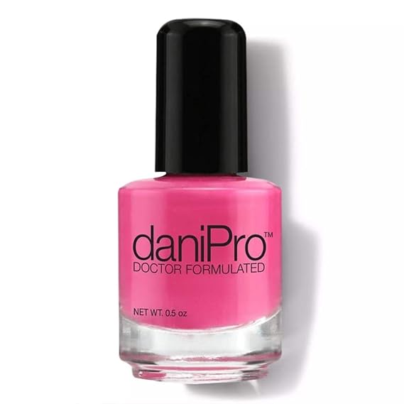 daniPro Doctor Formulated Nail Polish - Hot Pink - Promotes Healthier, Stronger Nails - Biotin and Vitamins A & E - Toxin-Free - Super Quick Drying