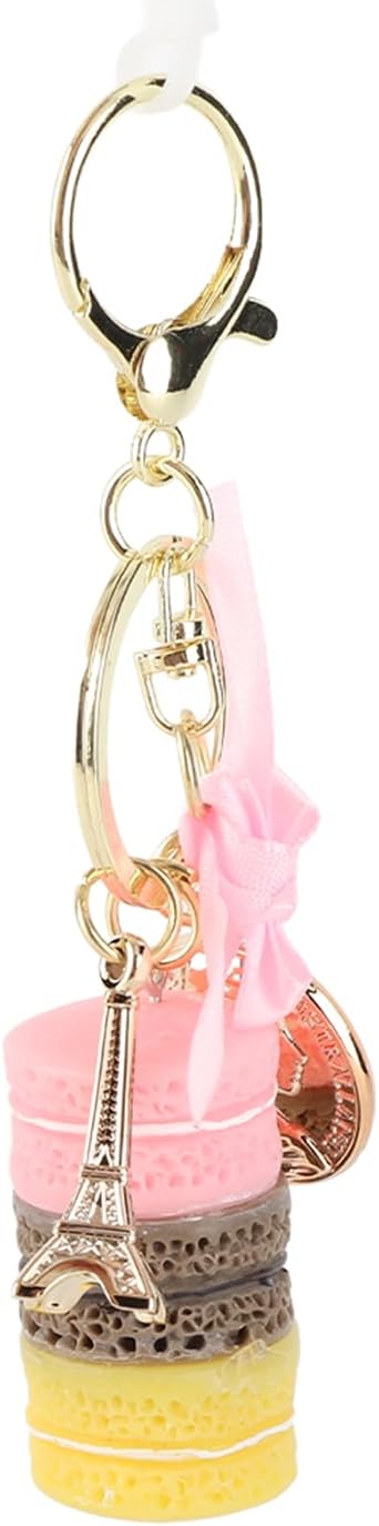 Macaron Keychain Macaron Keyring Macaron Charm Keychain Macaron Bag Pendant Alloy Eiffel Tower Keychain Key Decoration