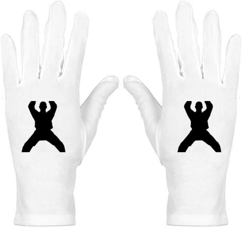 China Chinese Shaolin Kung Fu Culture White Nylon Etiquette Gloves Wrist Protective