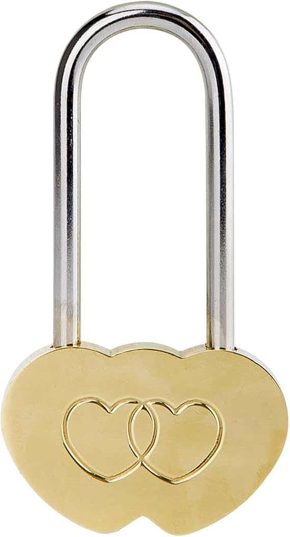 Love Lock Heart Padlock: 3.5" Engraved Heart Wish Lock Without Key Everlasting Love for Lovers Wedding,Valentines,Anniversary,Travel(NO Key)...