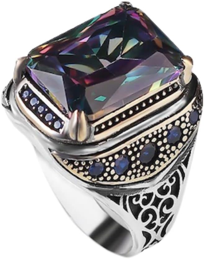 Mystic Topaz Silver Ring