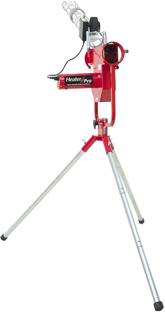 Heater Sports Pro Baseball Pitching Machine W/Automatic Ball Feeder - Professional & Accurate Pitching Machine for Fastballs, Curveballs, Sliders | Pitches Up to 55 MPH, Ideal for All Ages