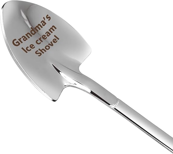 Gifts for Grandma mom Women Ice Cream Spoon Scoop for Ice Cream Lovers, MOM Mother Gifts for mom Women Funny Engraved Stainless Steel Spoon Shovel.
