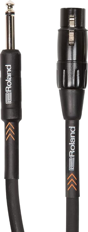 Roland Black Serisi simetrik mikrofon kablosu - XLR - 1/4 inç bağlantılı, 6 m / 20 ft. - RMC-B20-HIZ, siyah