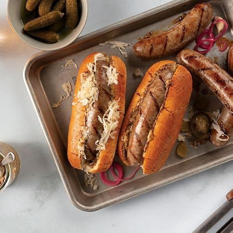 Omaha Steaks Brats, Sausages & Franks Assortment (Gourmet Jumbo Franks, Kielbasa Sausages, Gourmet Bratwursts, and Cheddar Bratwursts)