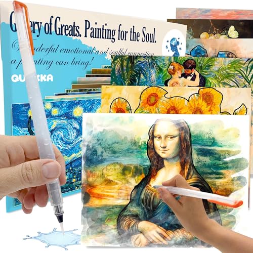 QUOKKA Water Painting Dementia Activities for Seniors Gallery of Greats Alzheimers Products for Elderly - Activities for People with Dementia - Crafts for Seniors