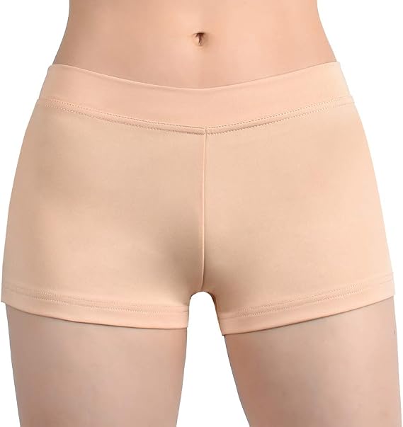 SUPRNOWA Boy Cut Low Rise Booty Shorts - Spandex Active Dance Yoga Workout Fitness Shorts for Women