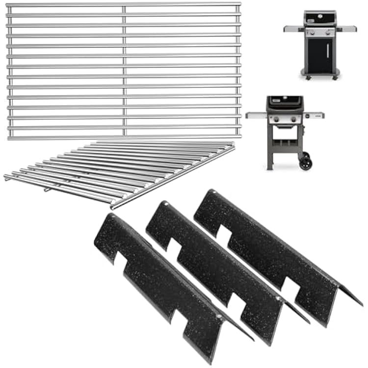 Grill Parts for Weber Spirit 2 Parts GS4 Spirit II & I E210 S210 E220 S220, GS4 Replacement for Weber Spirit 2 Stainless Steel Grates 7637 64815, Flavorizer Bars 7635 67045 69796 for Weber Grill Parts