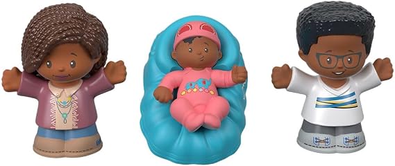 Fisher-Price Replacement Parts for Collectible Little People Big Helpers Family Dollhouse FRM74 - Replacement African-American Figures Dad Mom and Baby