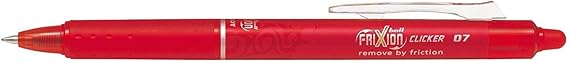 Pilot Frixion Clicker Retractable Erasable Rollerball 0.7 mm Tip - Red, Single Pen