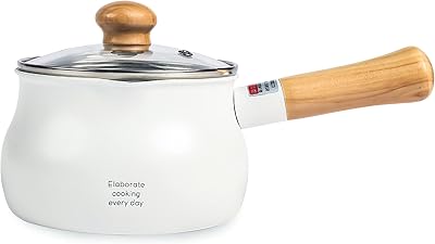 5.5-inch saucepan with non-stick coating, transparent glass lid, 1.25qt capacity White