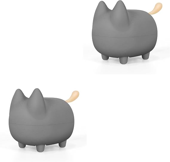 2PCS Portable Bluetooth Speaker, Cute Cat Mini Wireless Speakers with Loud Stereo Sound, Built-in Mic, Dual Pairing,40H Playtime for Desk,Room Decor, Gift for Men, Women,Kids (Grey)